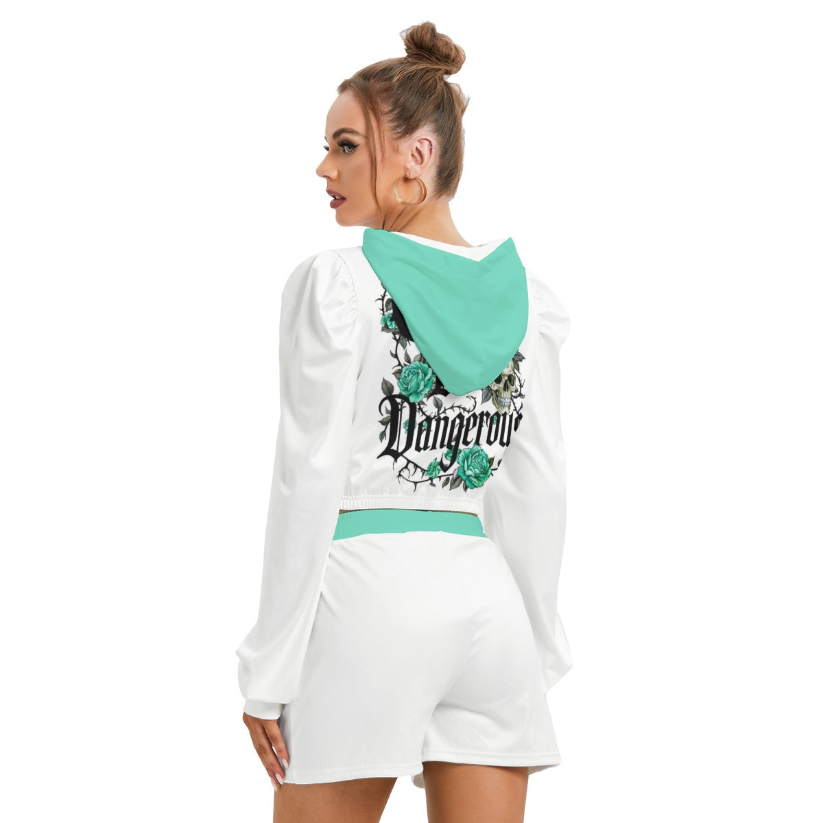 Cute But Dangerous Women's Micro Fleece Hoodie And Shorts Set
