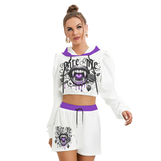 Bite Me Women's Micro Fleece Hoodie And Shorts Set