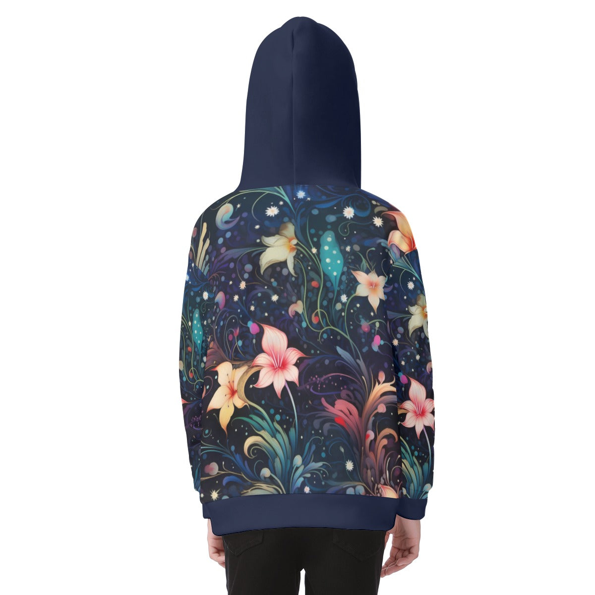 Kid's Watercolor Night Heavy Fleece Zip Up Hoodie
