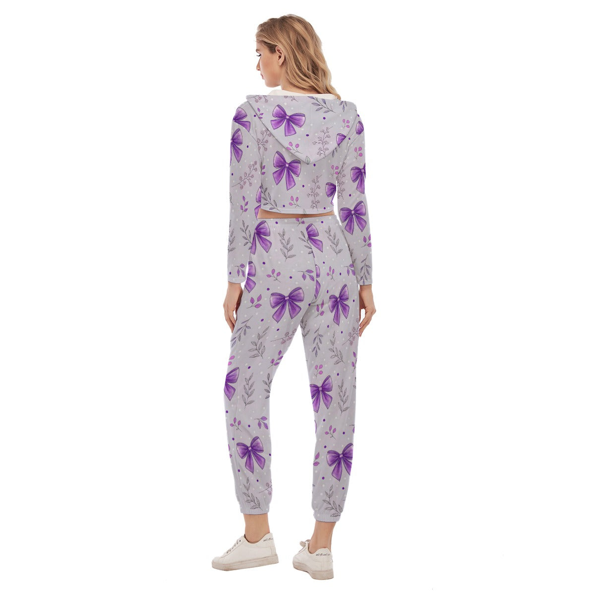 Women's Lavender Dreams Crop Hoodie Sports Set