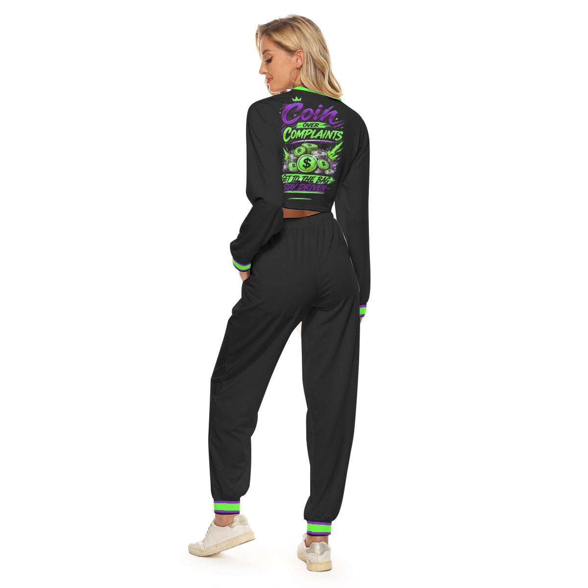 Coins Over Complaints Women's Crop Sweatshirt Suit