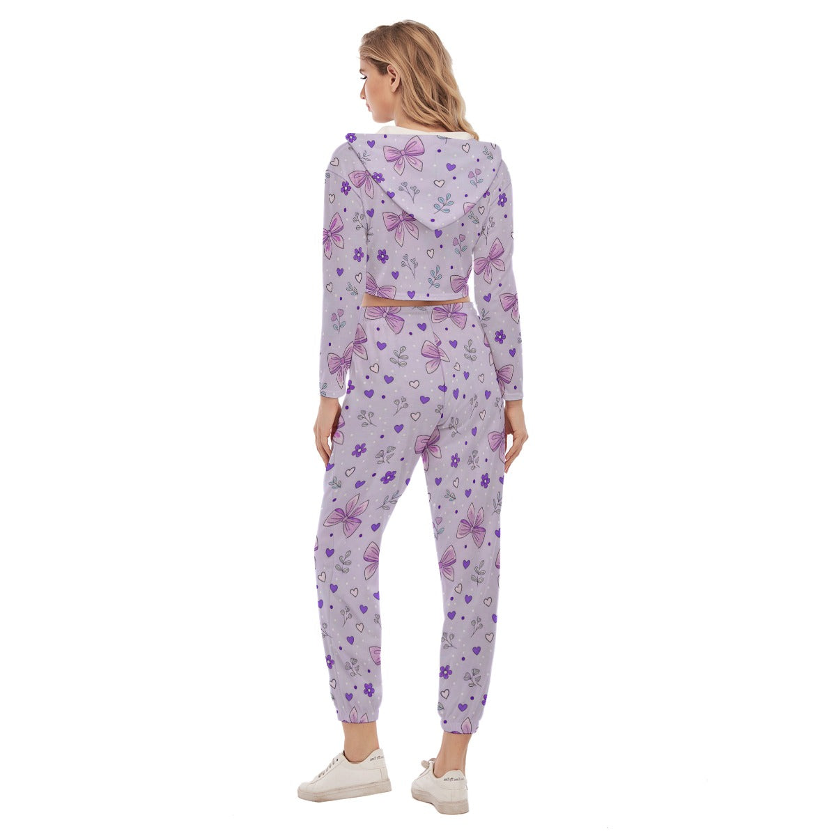 Women's Lavender Dreams Crop Hoodie Sports Set