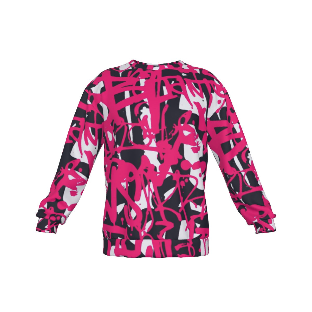 Graffiti Style Men's Drop Shoulder Round Neck Long-Sleeved Sweatshirt