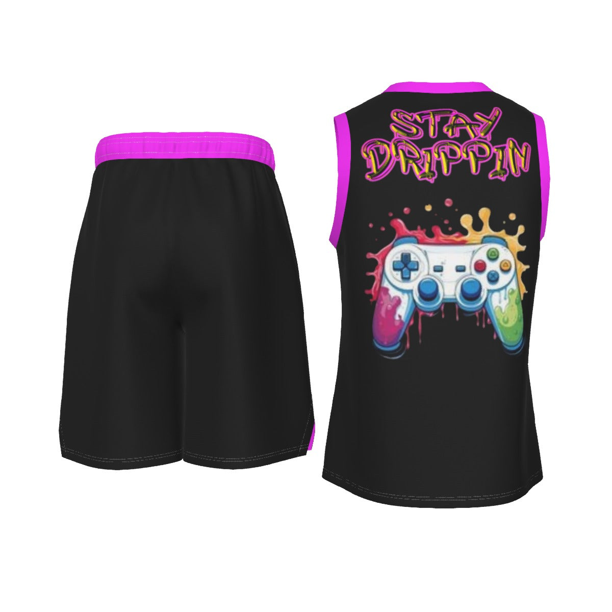 Stay Drippin Men's V Neck Basketball Suit