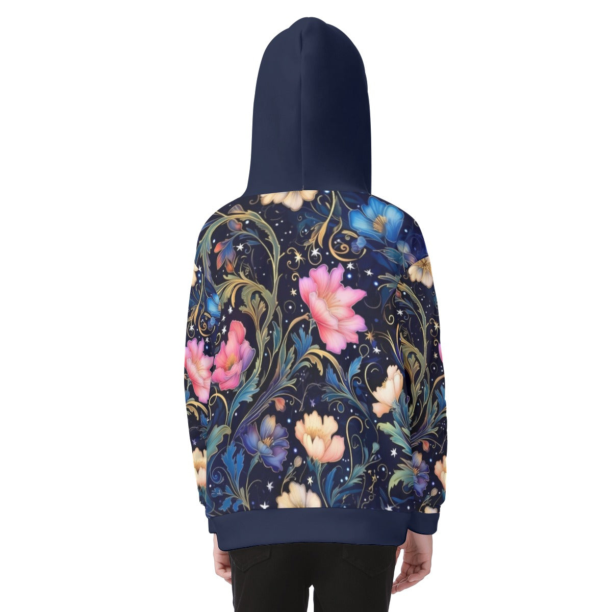 Kid's Watercolor Night Heavy Fleece Zip Up Hoodie