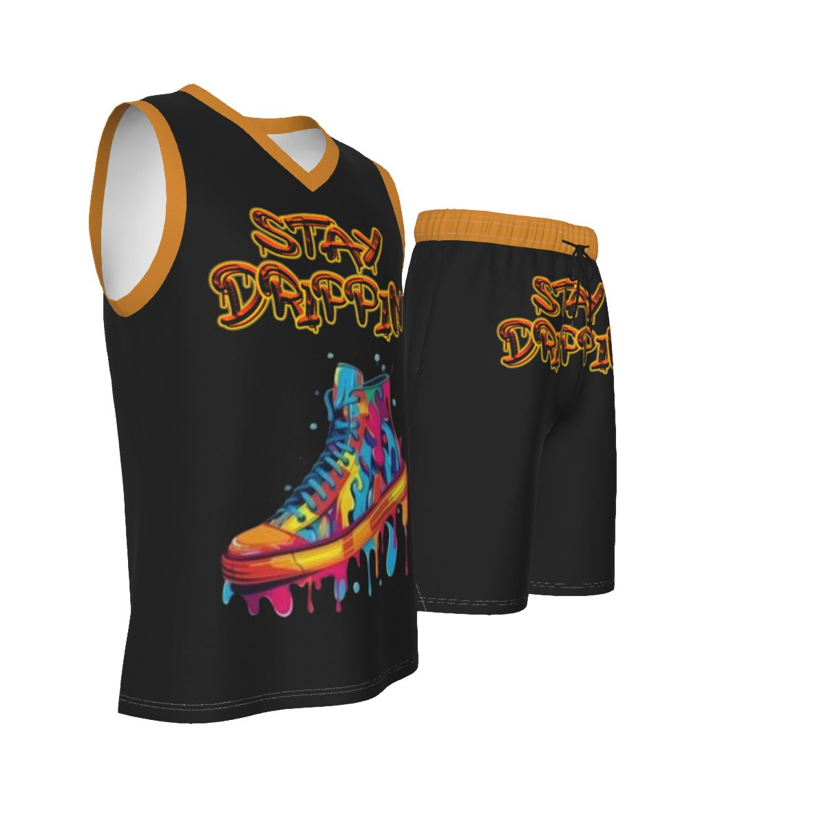 Stay Drippin Men's V Neck Basketball Suit