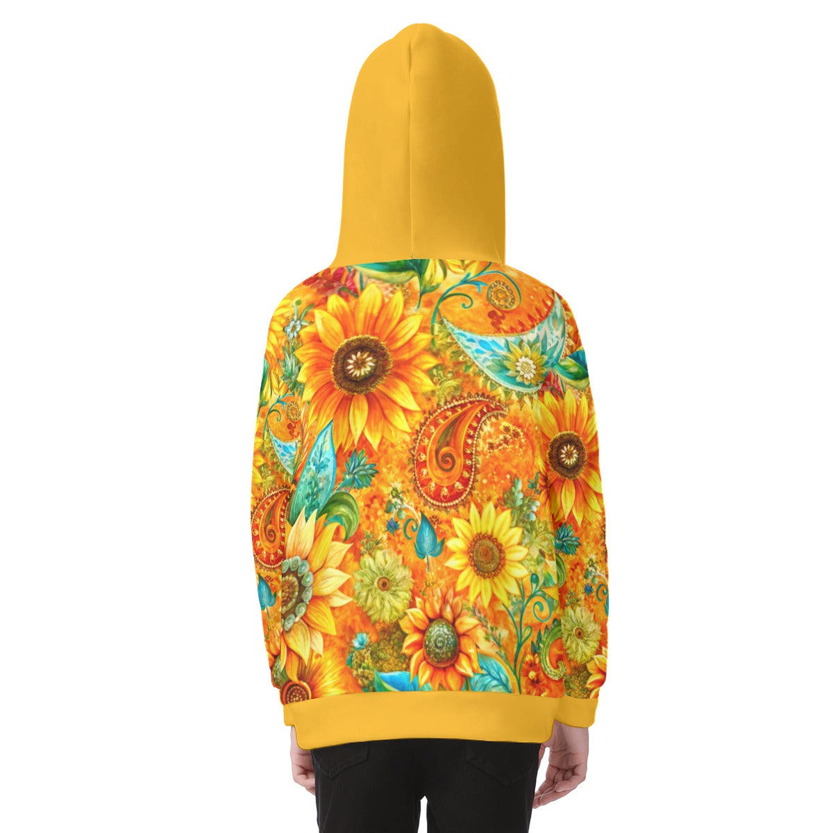 Kid's Sunflower Garden Heavy Fleece Zip Up Hoodie