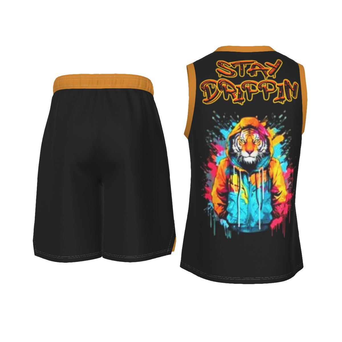 Stay Drippin Men's V Neck Basketball Suit