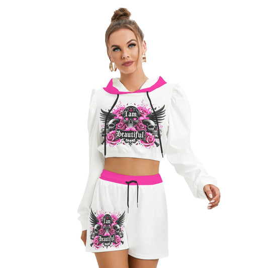 I Am Beautiful Women's Micro Fleece Hoodie And Shorts Set