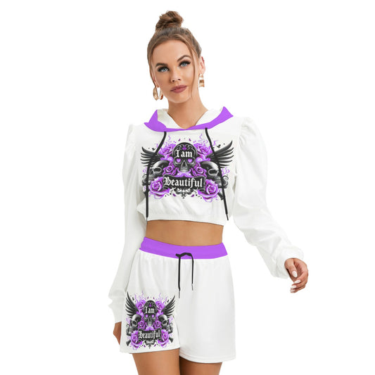 I Am Beautiful Women's Micro Fleece Hoodie And Shorts Set