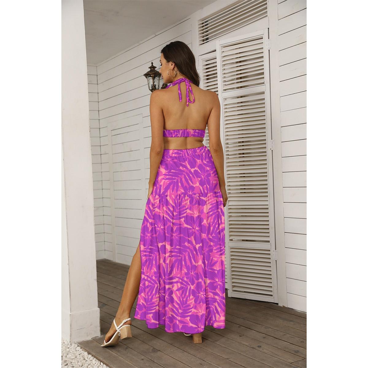 Women's Beach Vibes Tie Back Wrap Dress