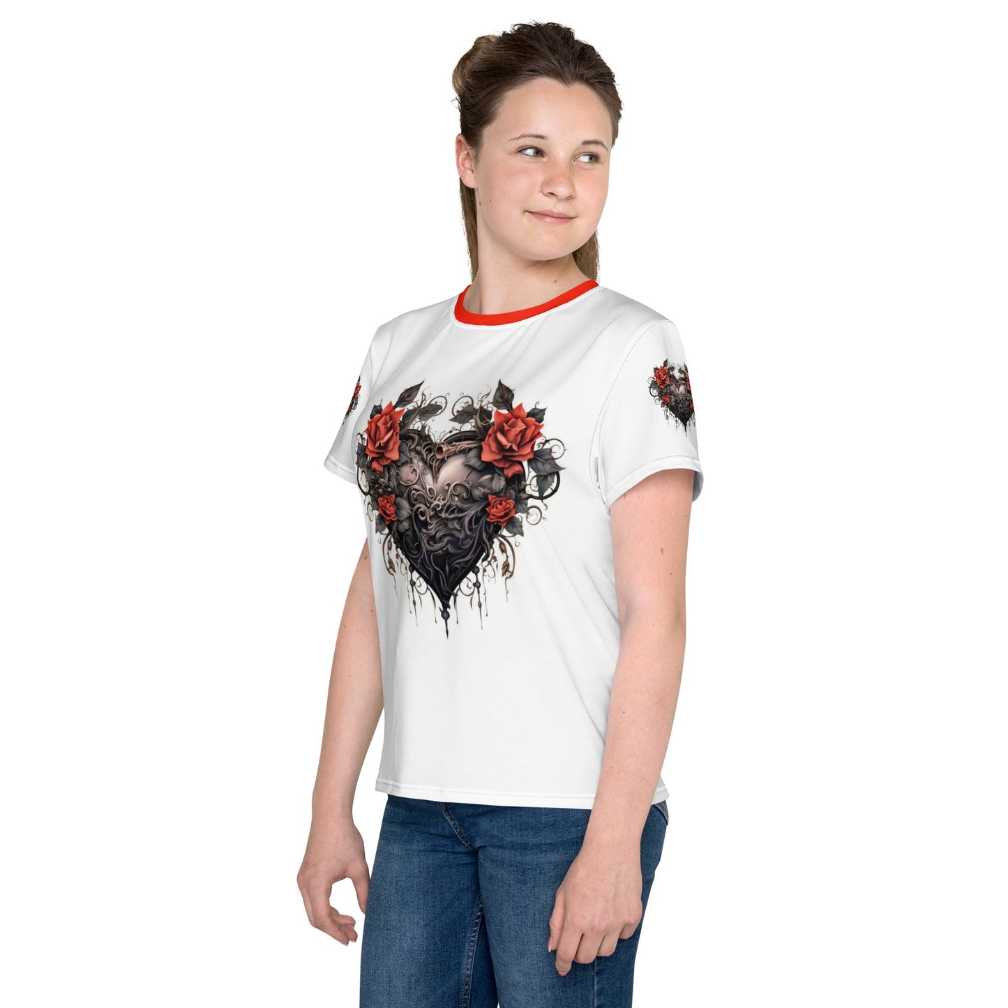 Kids Gothic Heart crew neck t-shirt