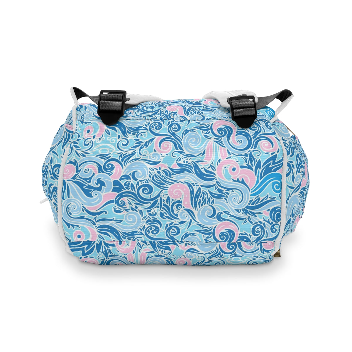Blue & Pink Swirls Multifunctional Backpack