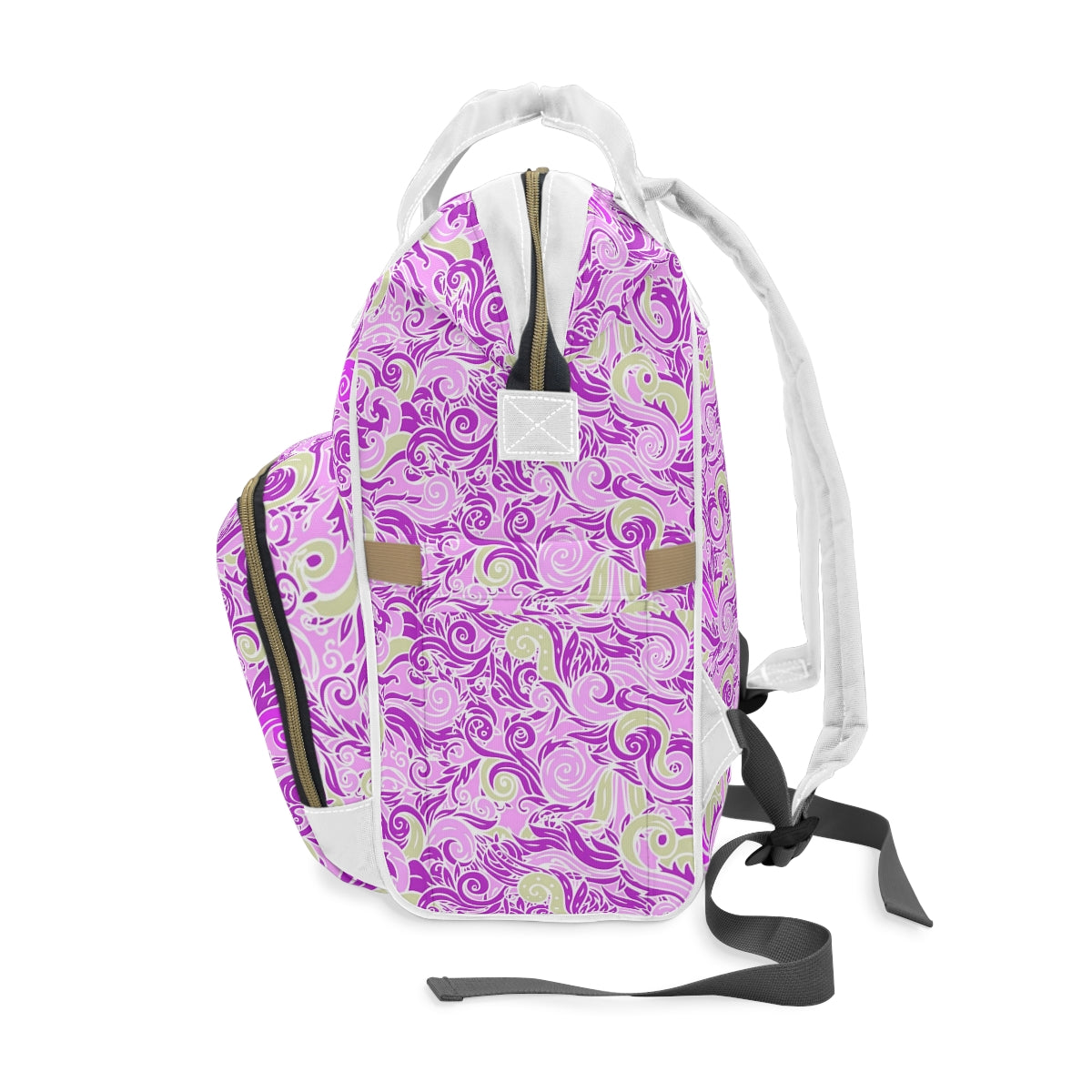 Purple & Green Swirls Multifunctional Backpack
