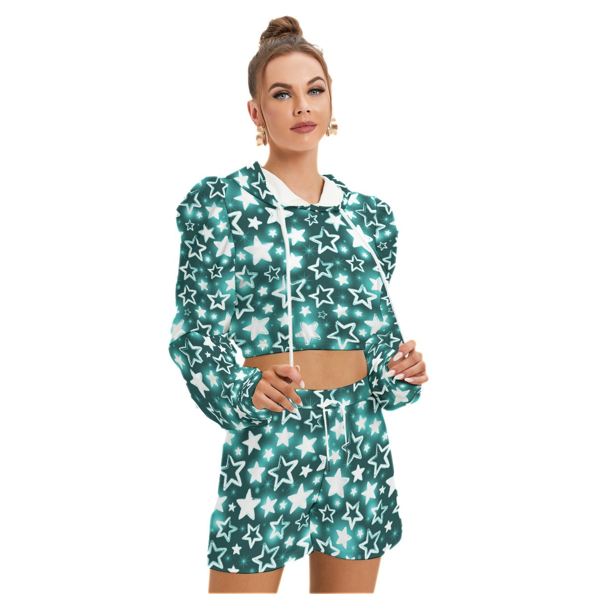 Shining Starts Women's Micro Fleece Hoodie And Shorts Set