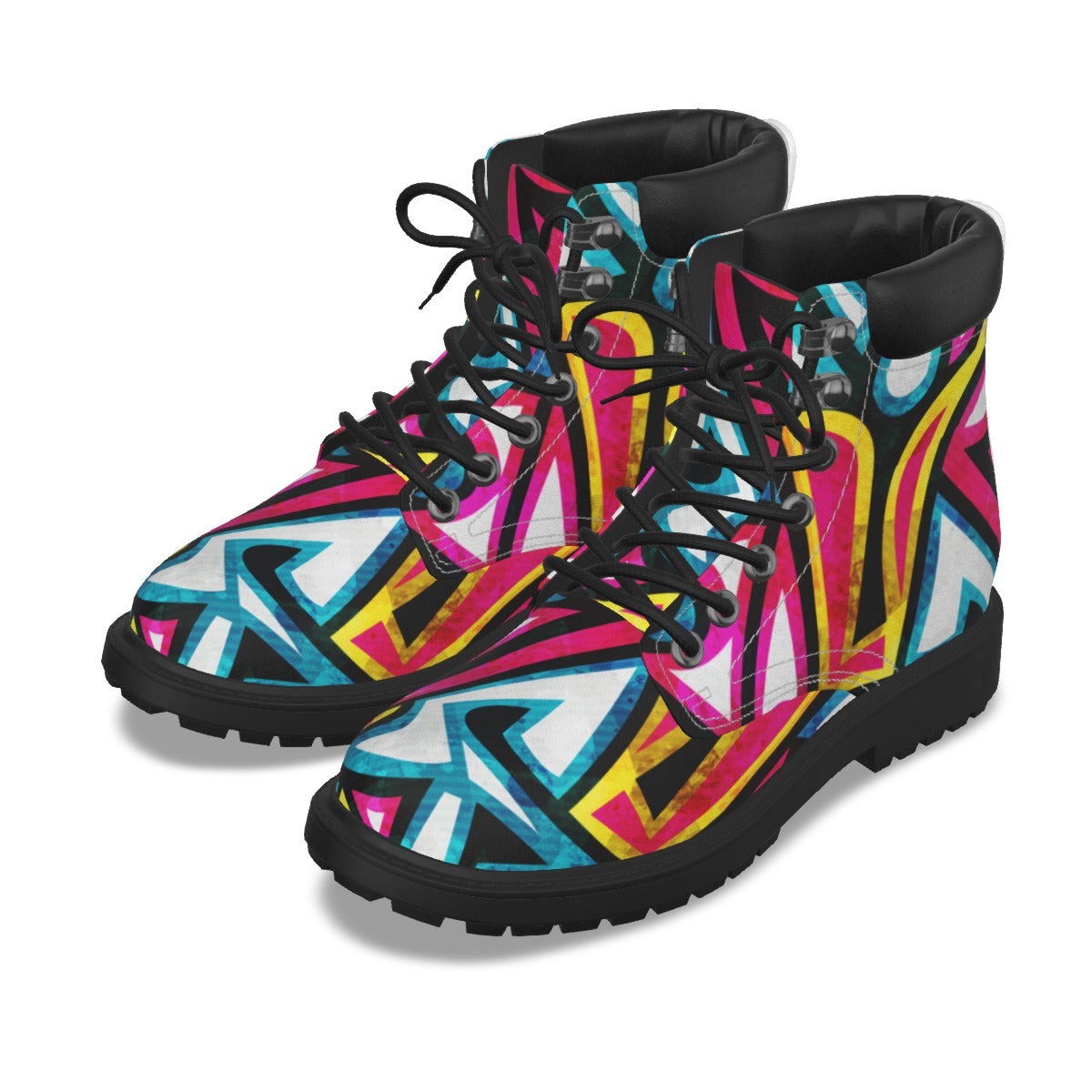 Graffiti Style Men's Short Boots
