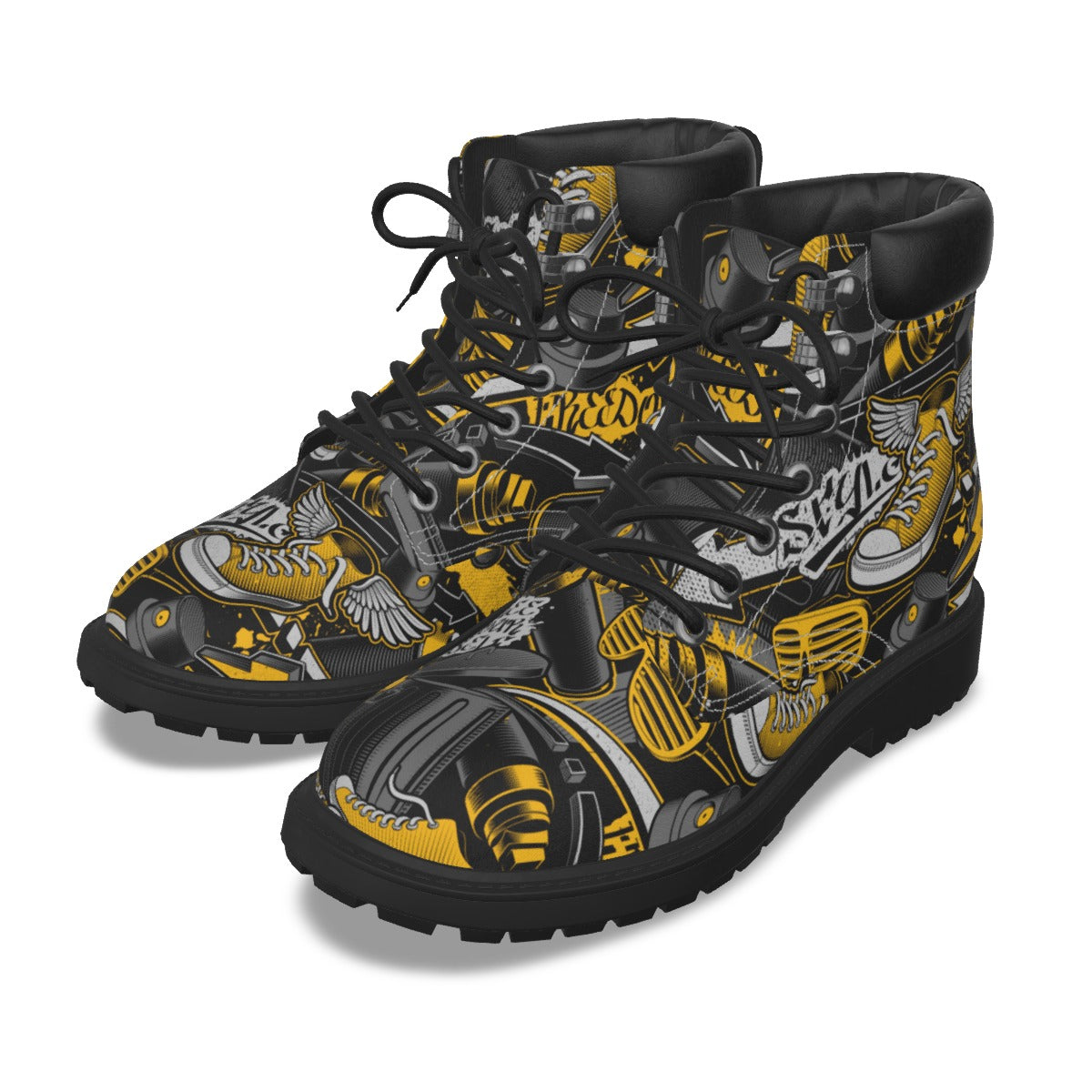 Graffiti Style Men's Short Boots