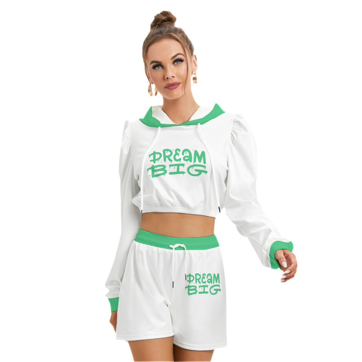 Dream Big Women's Micro Fleece Hoodie And Shorts Set