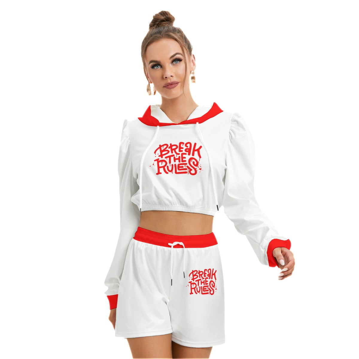 Break The Rules Women's Micro Fleece Hoodie And Shorts Set