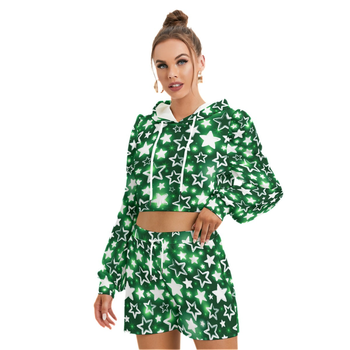 Shining Starts Women's Micro Fleece Hoodie And Shorts Set