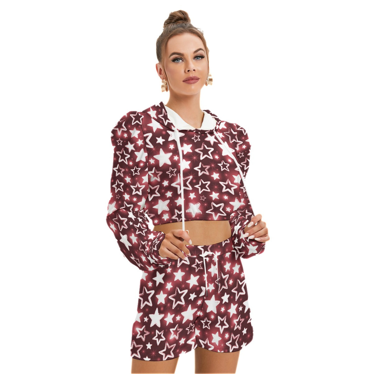 Shining Starts Women's Micro Fleece Hoodie And Shorts Set