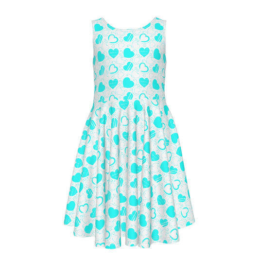 Cute Orange Hearts Kid's Sleeveless Vest Dress