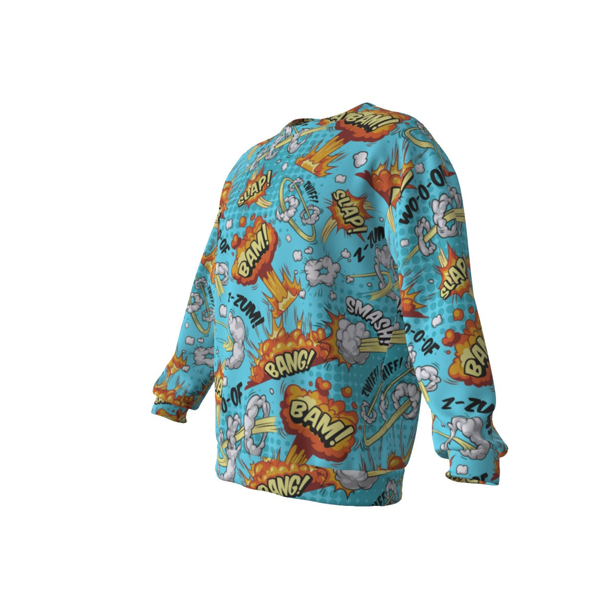 Comic Book Men's Drop Shoulder Round Neck Long-Sleeved Sweatshirt