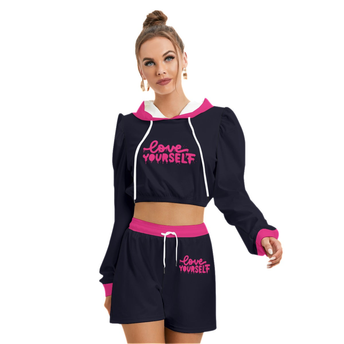 Love Yourself Women's Micro Fleece Hoodie And Shorts Set