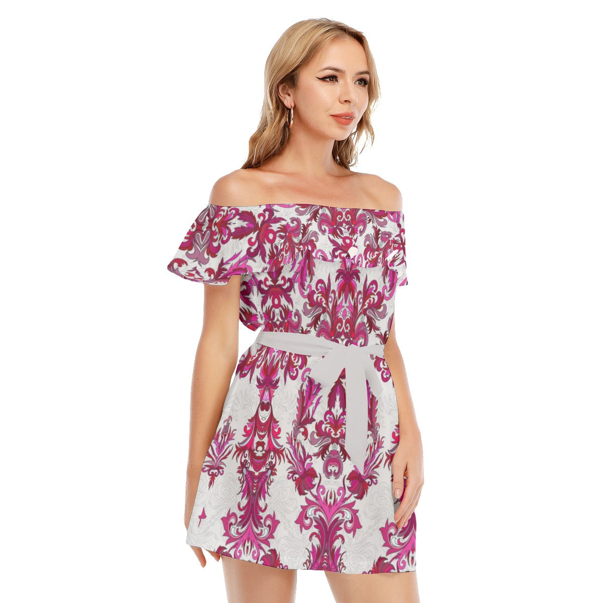 Made Royal Off-shoulder Dress With Ruffle