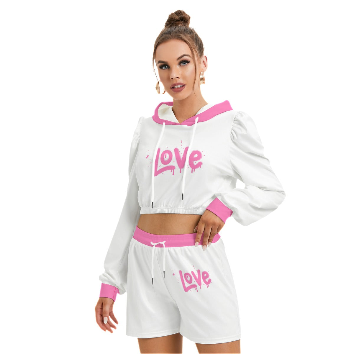 Love Women's Micro Fleece Hoodie And Shorts Set