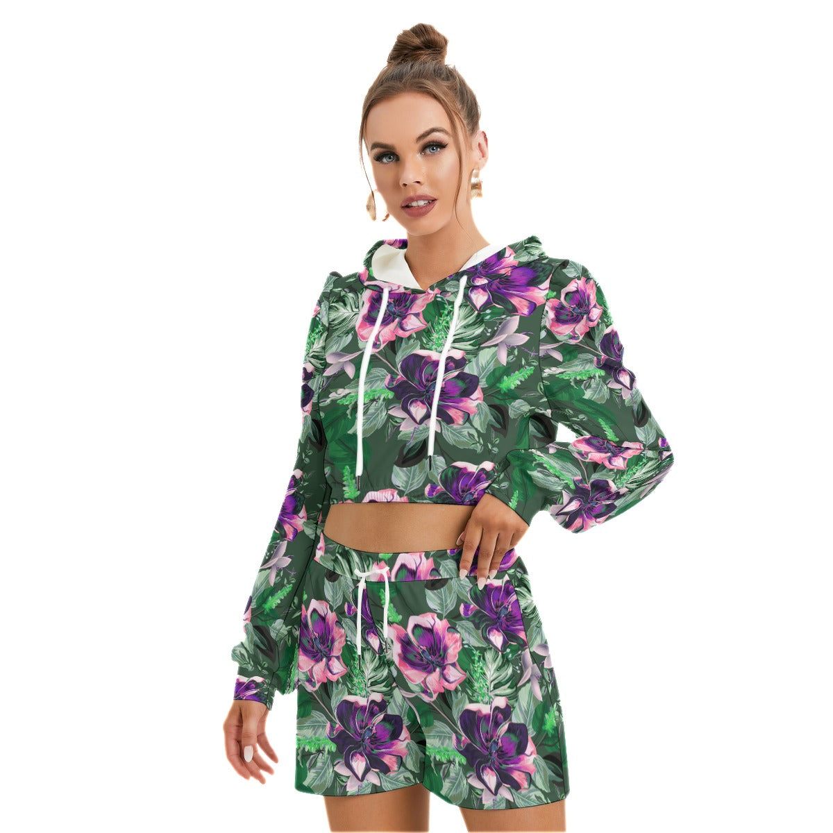 Beautiful Tulips Women's Micro Fleece Hoodie And Shorts Set