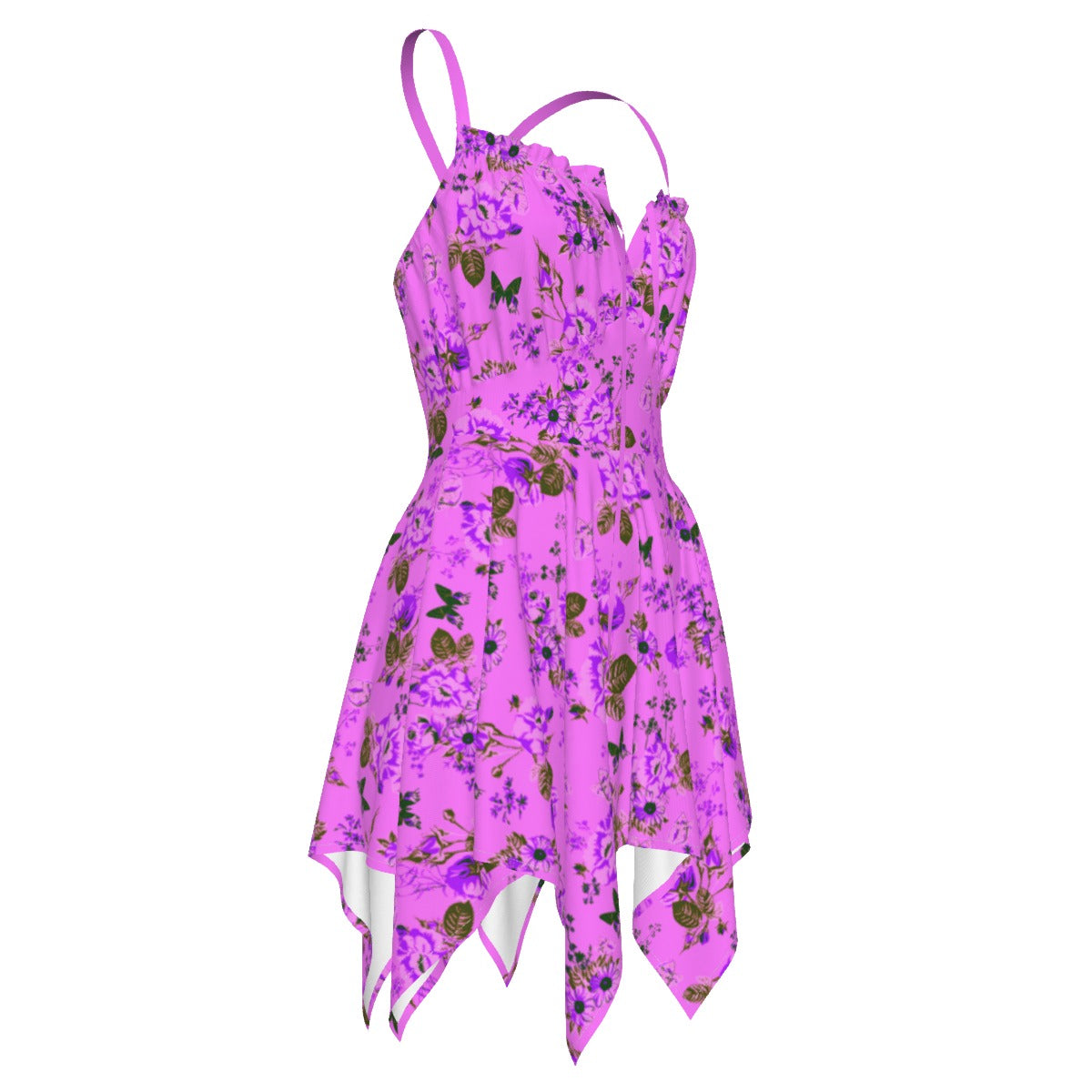 Women's Butterflies and Roses Slip Dress