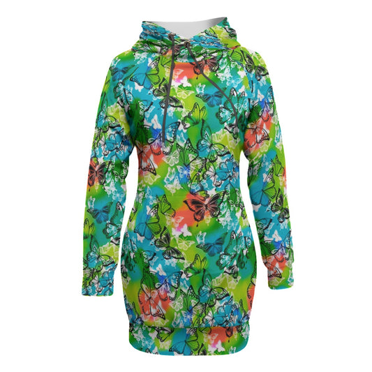 Women's Colorful Butterflies Pullover Hoodie With Raglan Sleeve