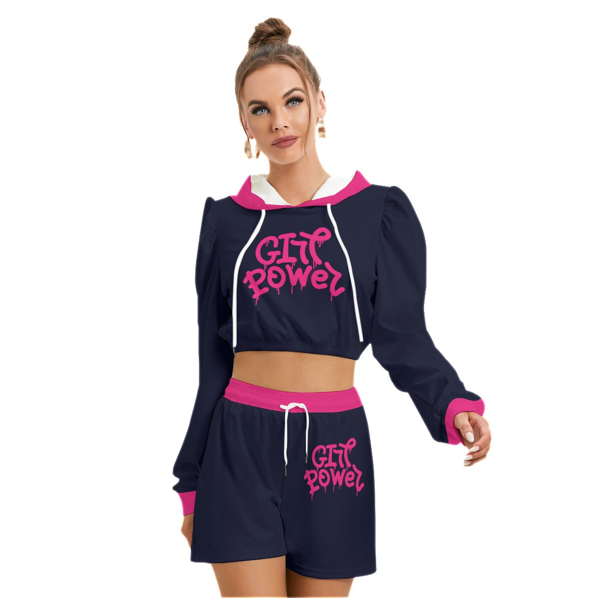 Girl Power Women's Micro Fleece Hoodie And Shorts Set