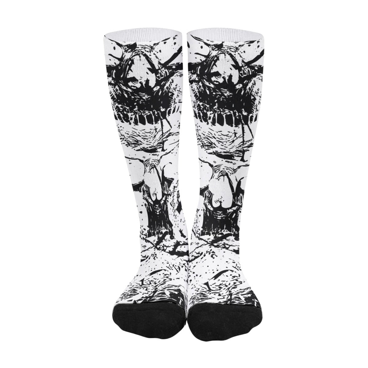 White & Black Skull Gang Long Socks
