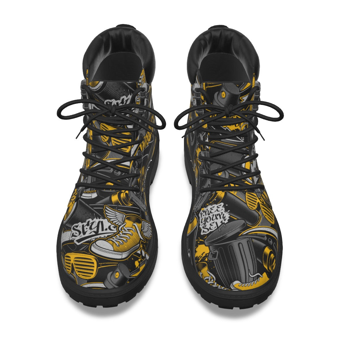 Graffiti Style Men's Short Boots