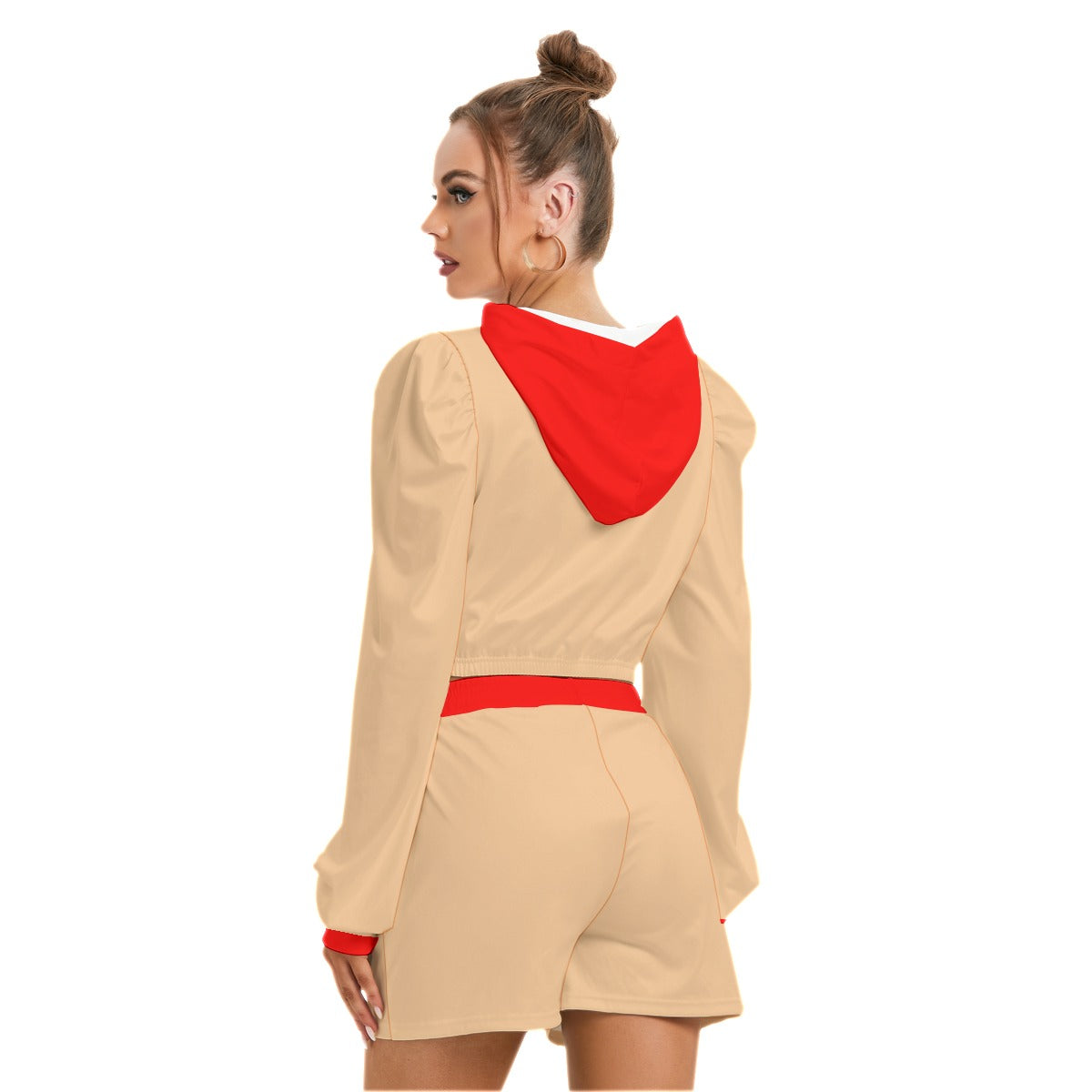 Cute Heart Love With Wings Women's Micro Fleece Hoodie And Shorts Set