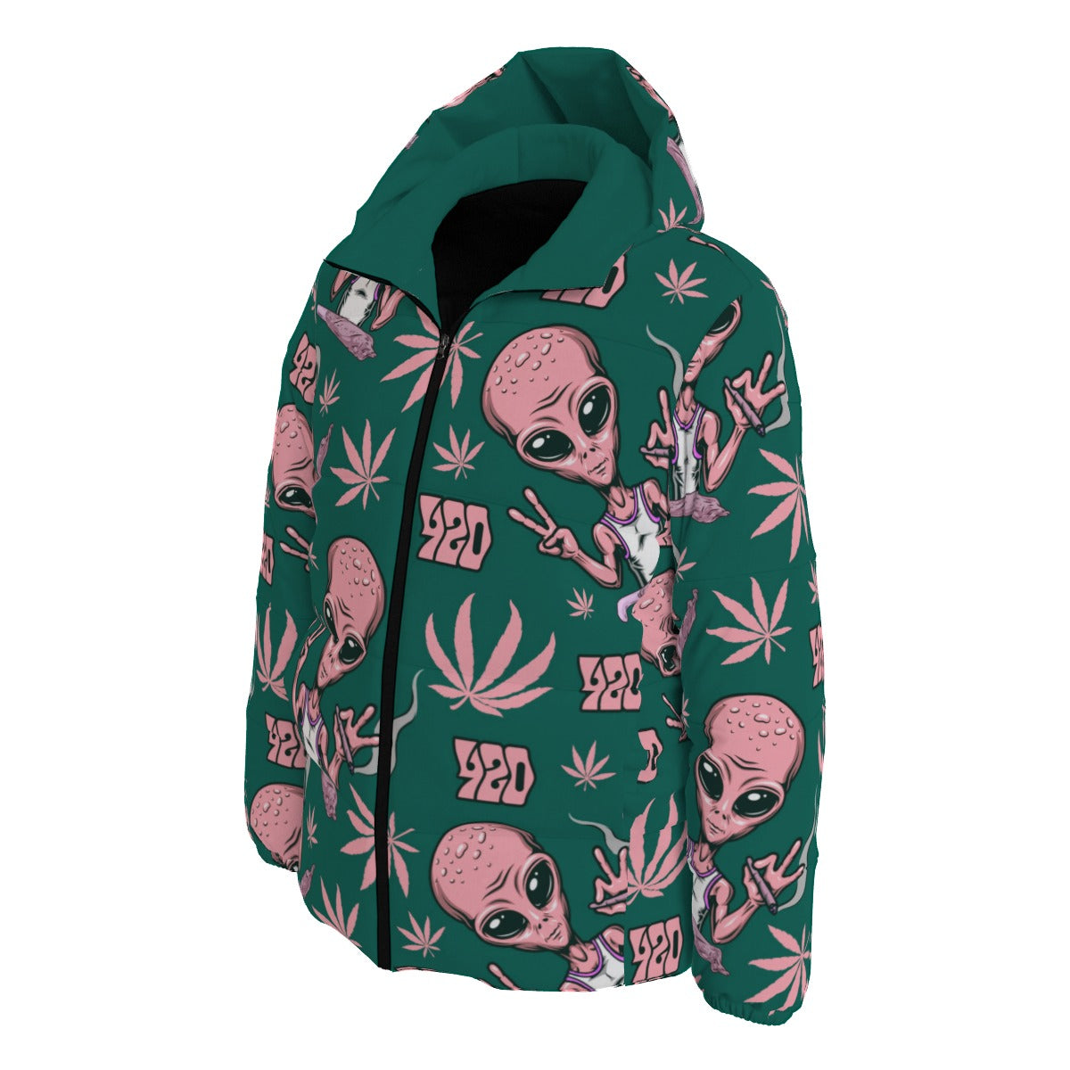 420 Alien Stoners Only Winter Time Jacket Unisex
