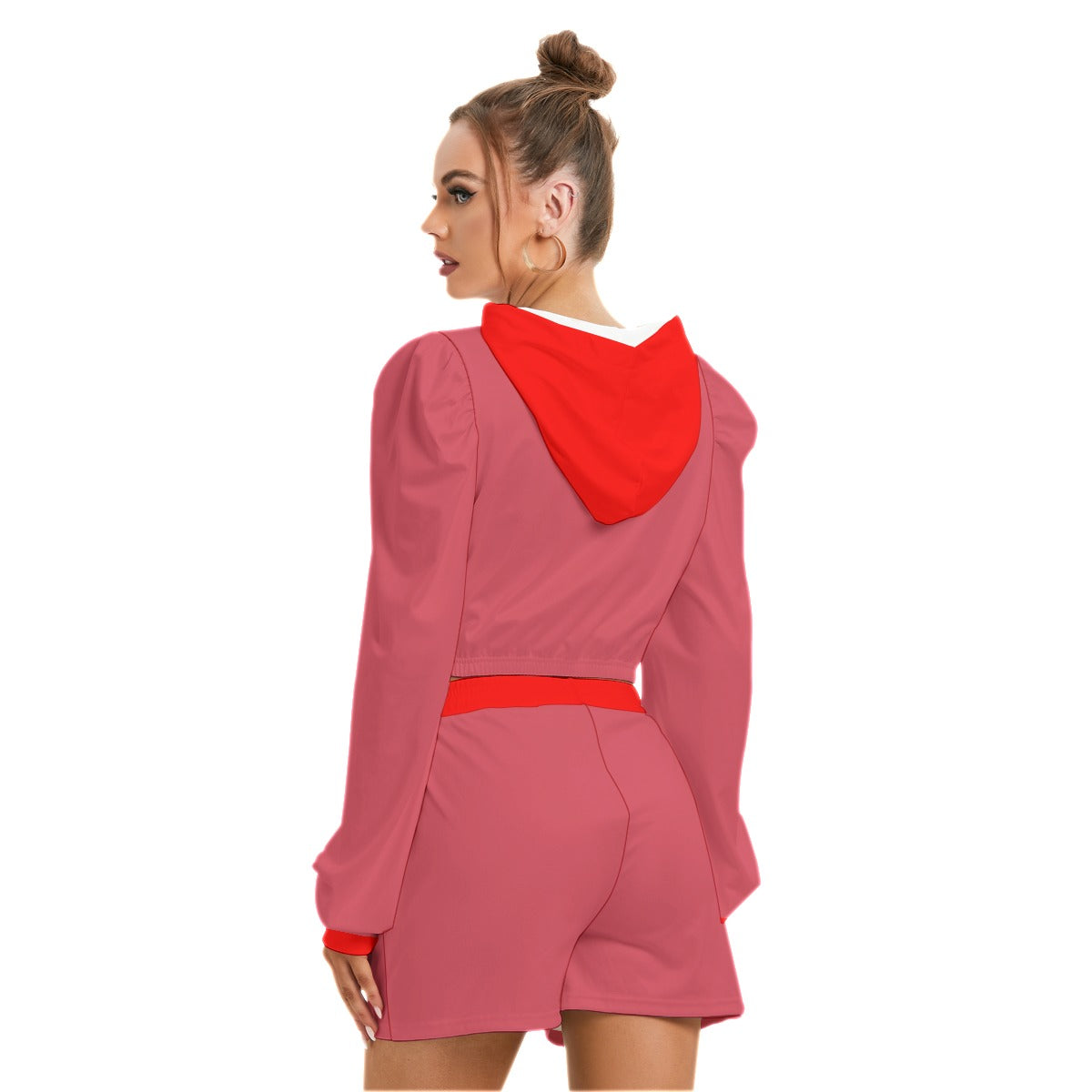 Cute Heart Love With Wings Women's Micro Fleece Hoodie And Shorts Set