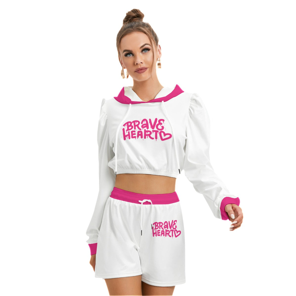 Brave Heart Women's Micro Fleece Hoodie And Shorts Set