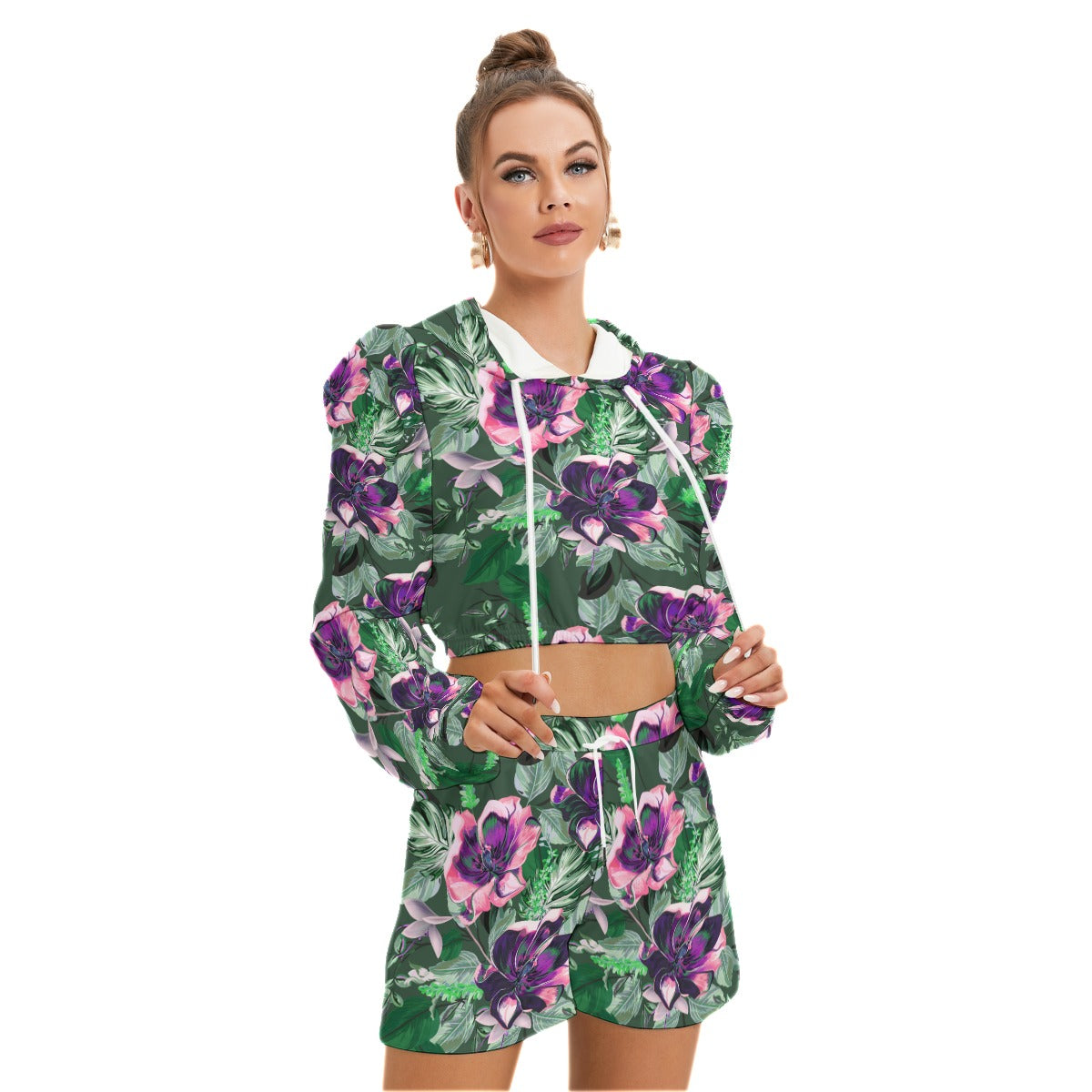 Beautiful Tulips Women's Micro Fleece Hoodie And Shorts Set
