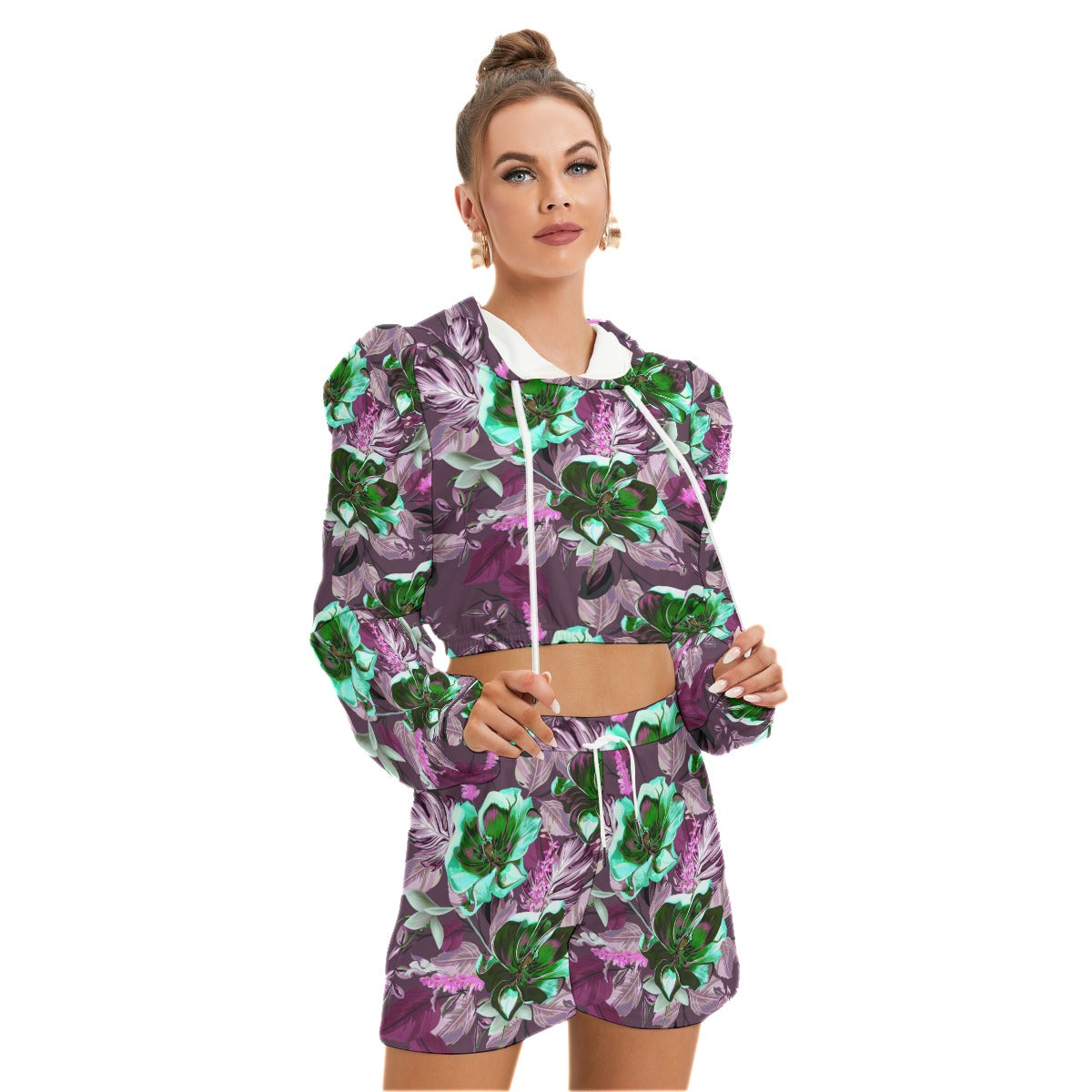 Beautiful Tulips Women's Micro Fleece Hoodie And Shorts Set