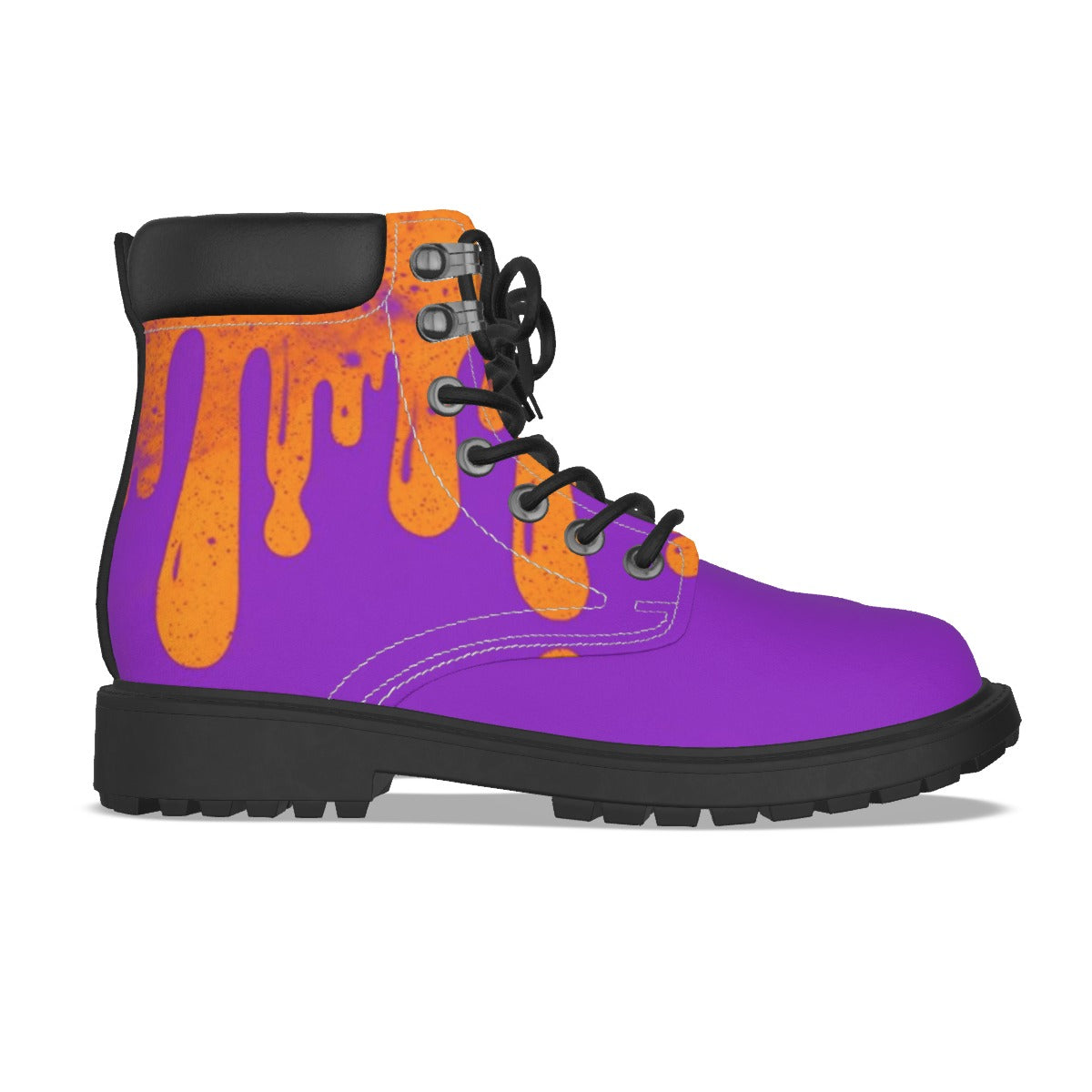 Drippy Orange & Purple Men's Short Boots