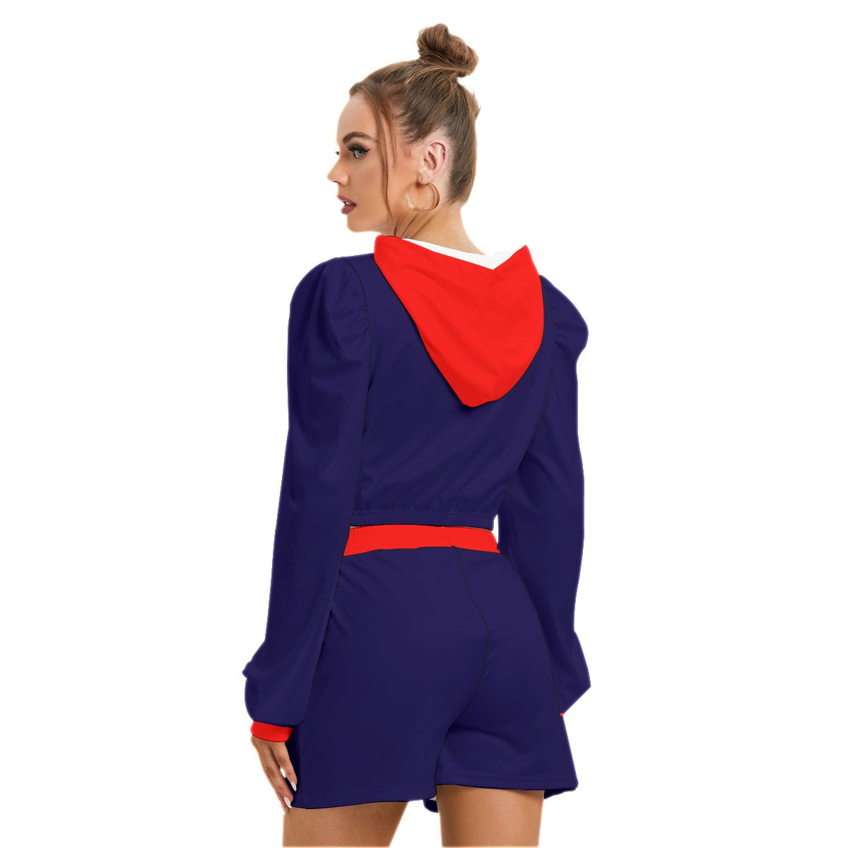 Cute Heart Love With Wings Women's Micro Fleece Hoodie And Shorts Set