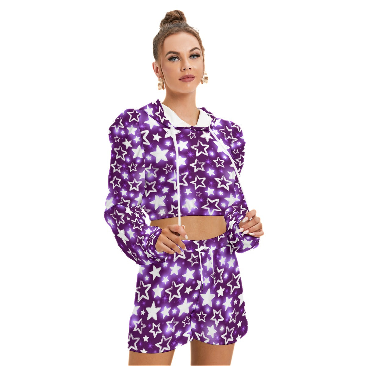 Shining Starts Women's Micro Fleece Hoodie And Shorts Set