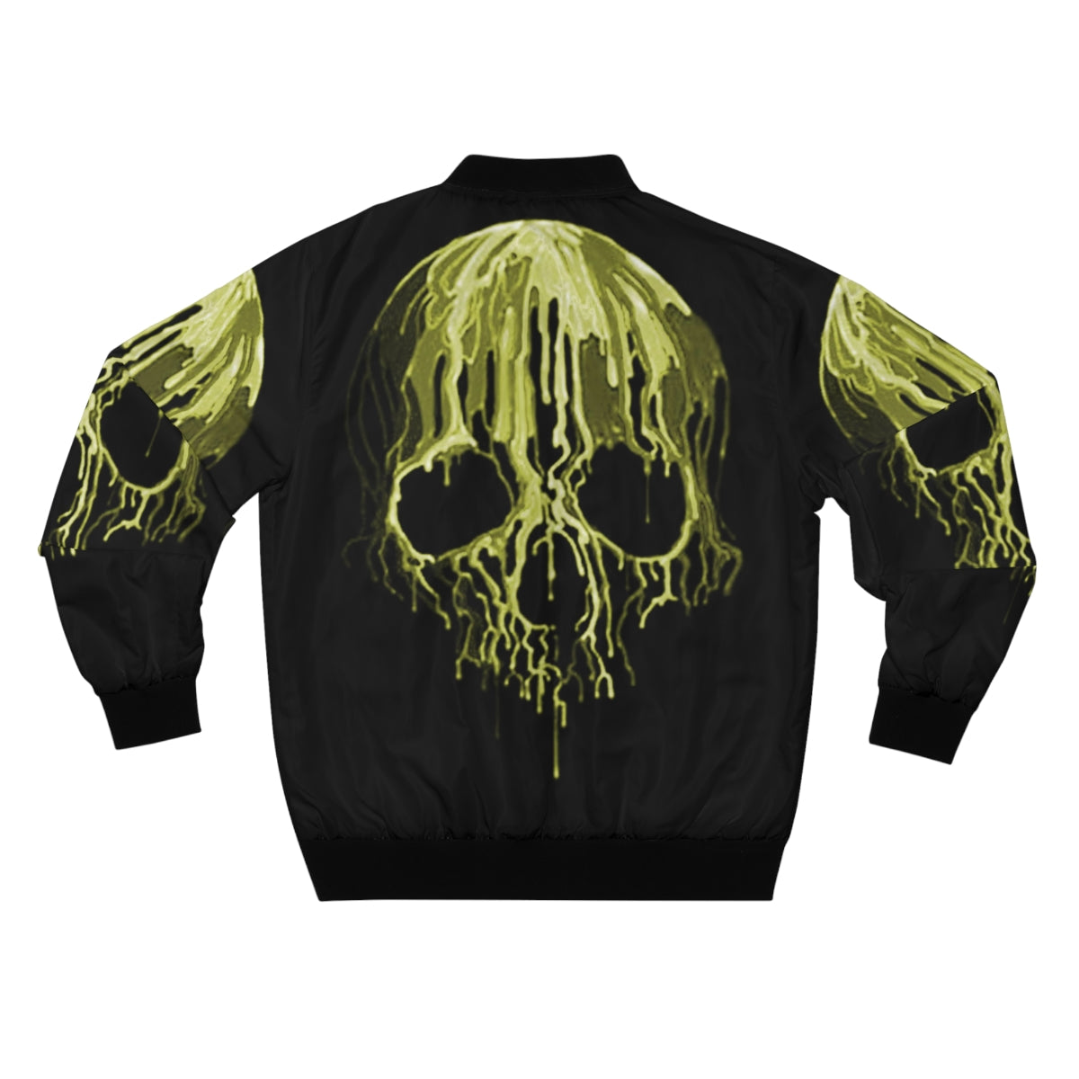 Yellow Drippy Skull Bomber Jacket