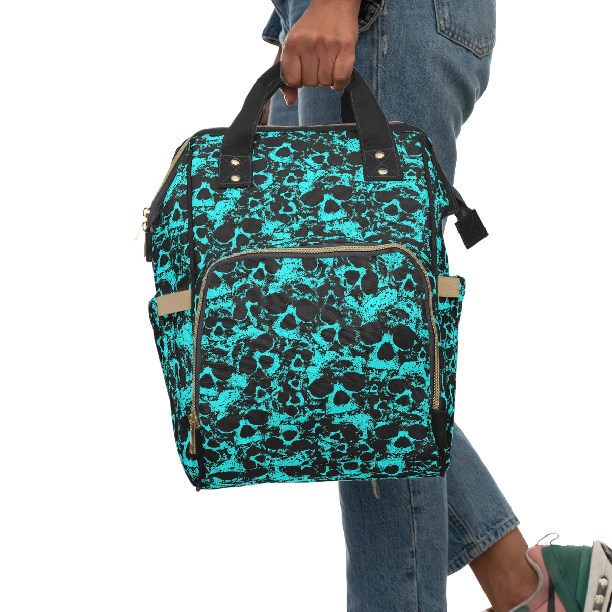 Light Blue Skull Gang Multifunctional Backpack