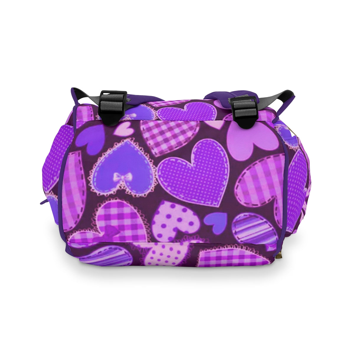 Cute Purple Hearts Multifunctional Backpack