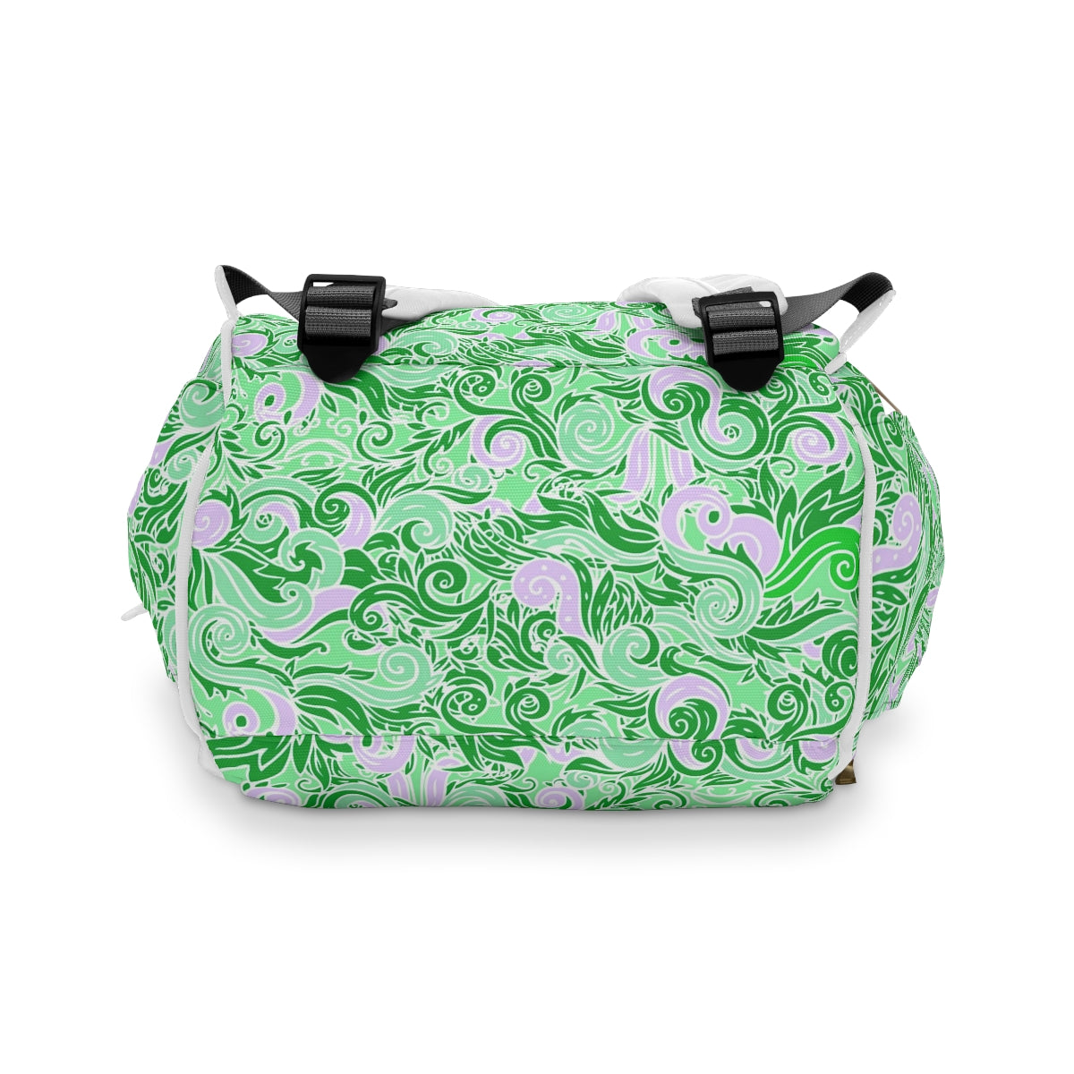 Green & Pink Swirls Multifunctional Backpack