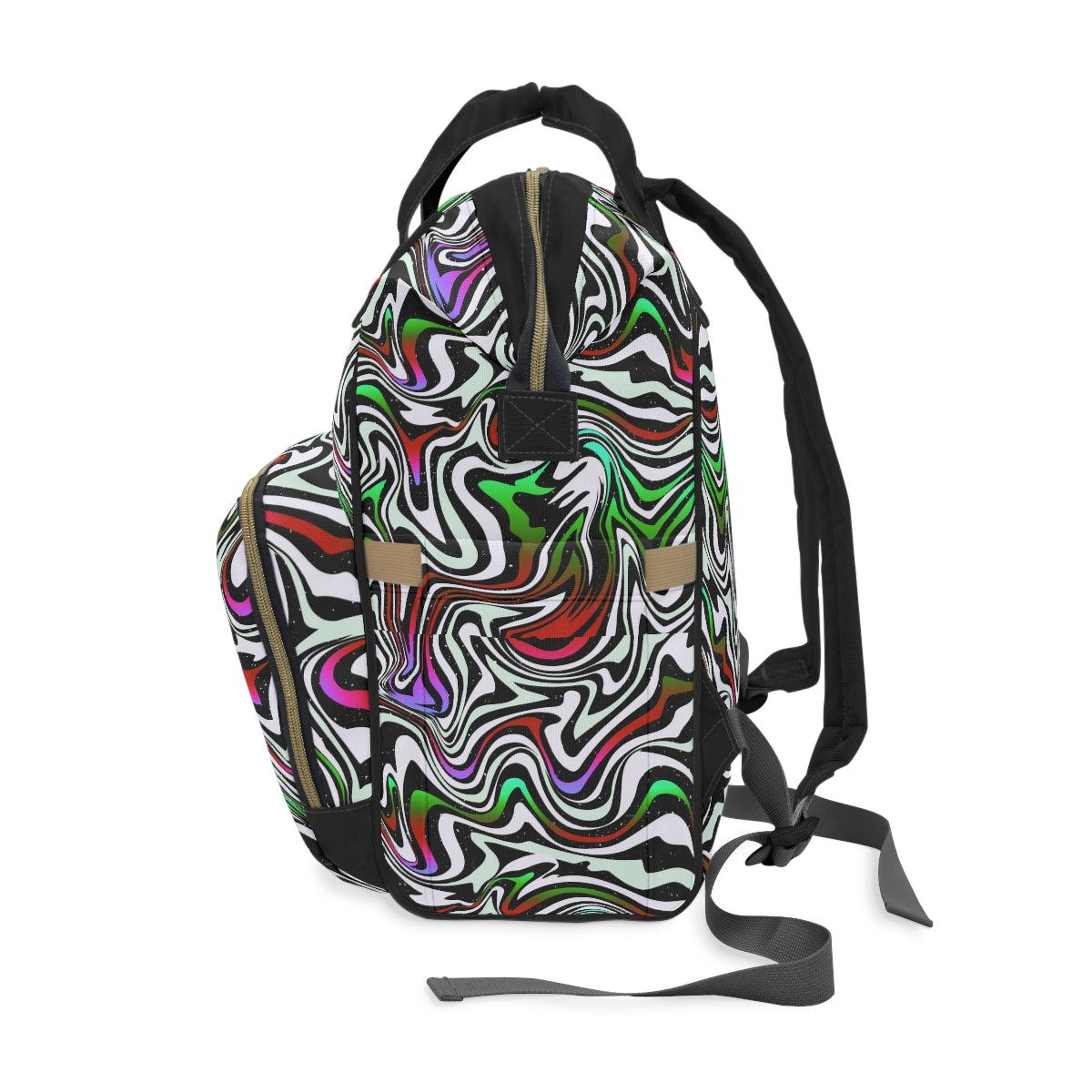 Colorful Curvy Lines Multifunctional Backpack